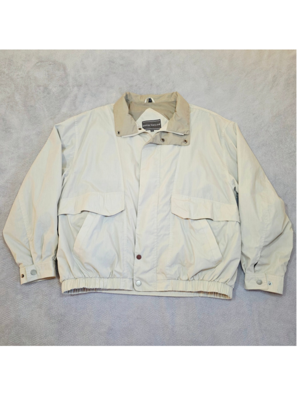 Vintage 90s Two Tone Grandpa Bomber Jacket Mens XLT Tall Khaki Golf Blouson